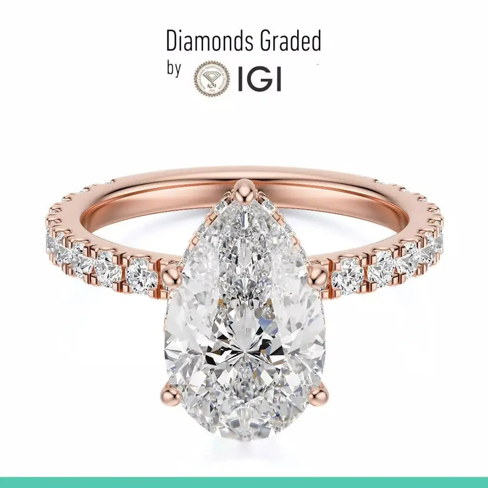 3 Carat Lab - Grown Diamond Engagement Ring in 14K Rose Gold - Future Jewelry