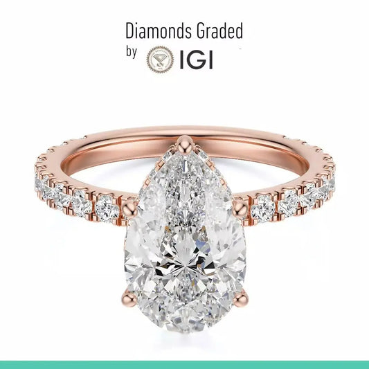 3 Carat Lab - Grown Diamond Engagement Ring in 14K Rose Gold - Future Jewelry