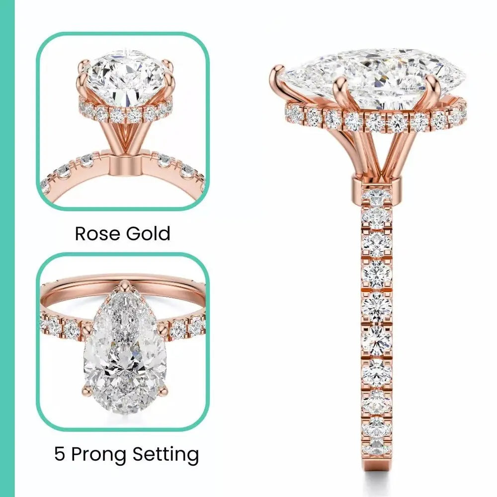 3 Carat Lab - Grown Diamond Engagement Ring in 14K Rose Gold - Future Jewelry
