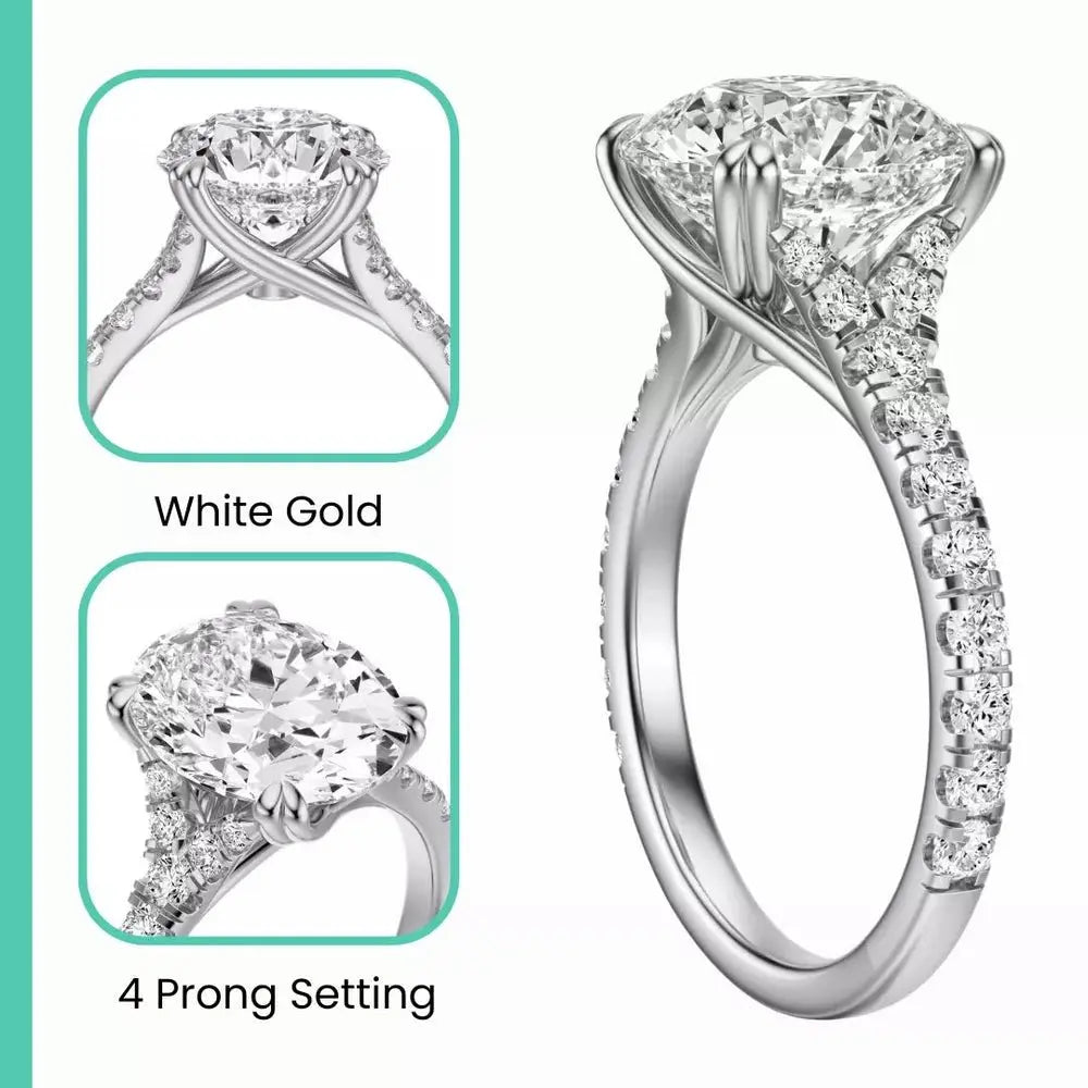 3 Carat Lab - Grown Diamond Engagement Ring in 14K White Gold - Future Jewelry
