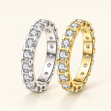 3 Carat Lab Grown Diamond Eternity Ring, 18K Yellow Gold