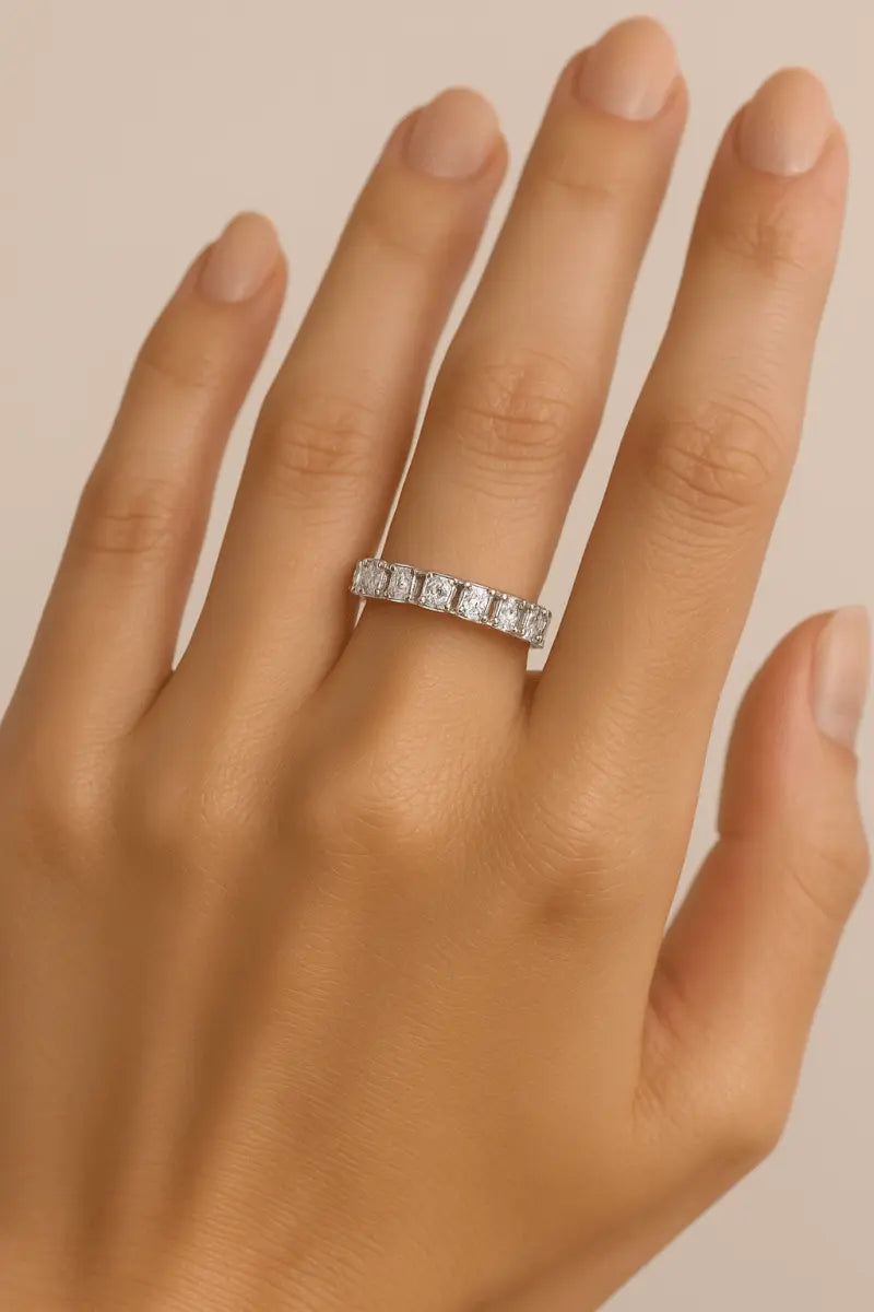 3 Carat Round Brilliant Lab Grown Diamond Eternity Wedding Band in 18K Yellow Gold, IGI certified - Future Jewelry