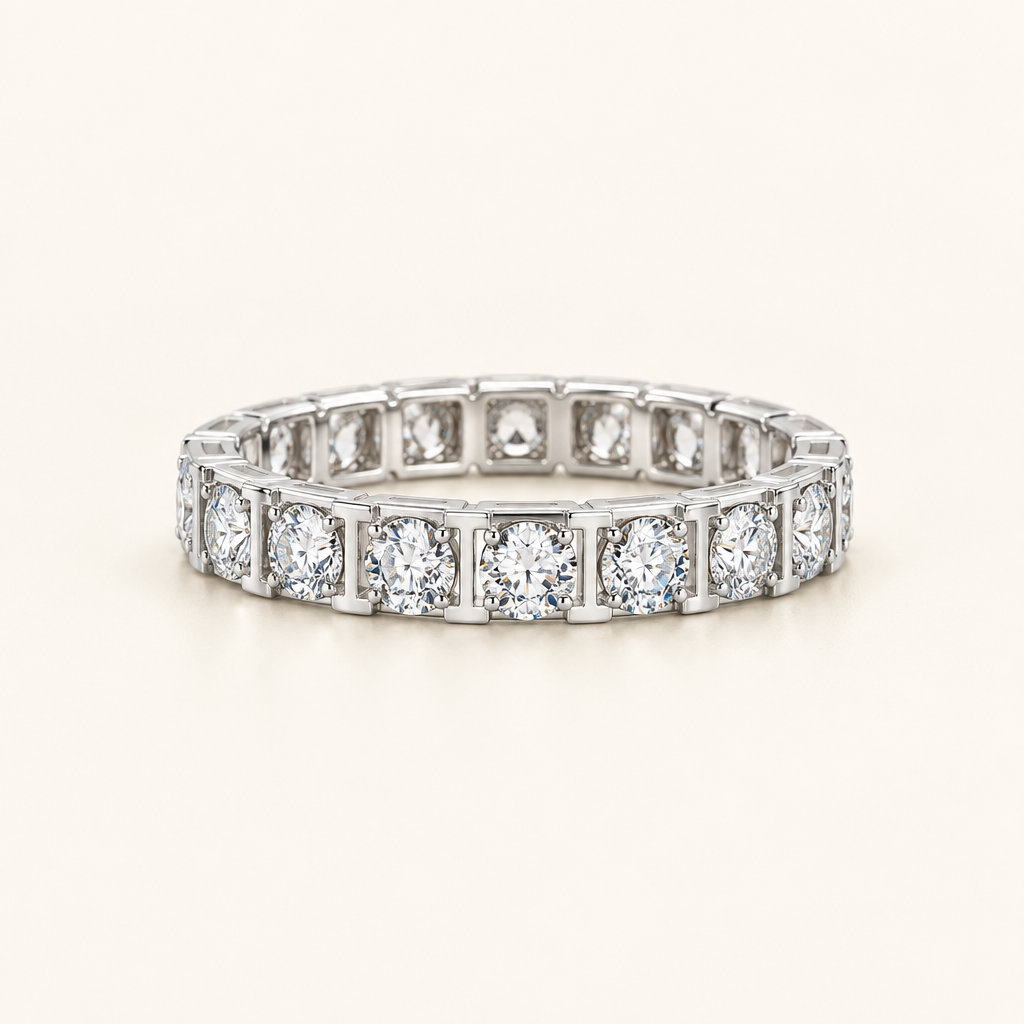 3 Carat Round Brilliant Lab Grown Diamond Eternity Wedding Band in 18K Yellow Gold - Future Jewelry