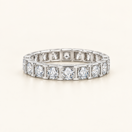 3 Carat Round Brilliant Lab Grown Diamond Eternity Wedding Band in 18K Yellow Gold - Future Jewelry