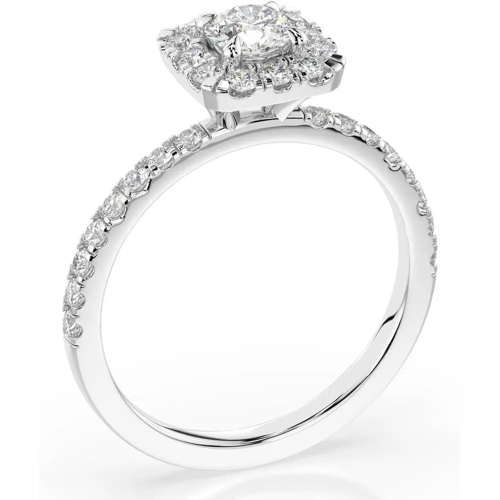 3 Carat Lab Grown Diamond Halo Engagement Ring - Future Jewelry