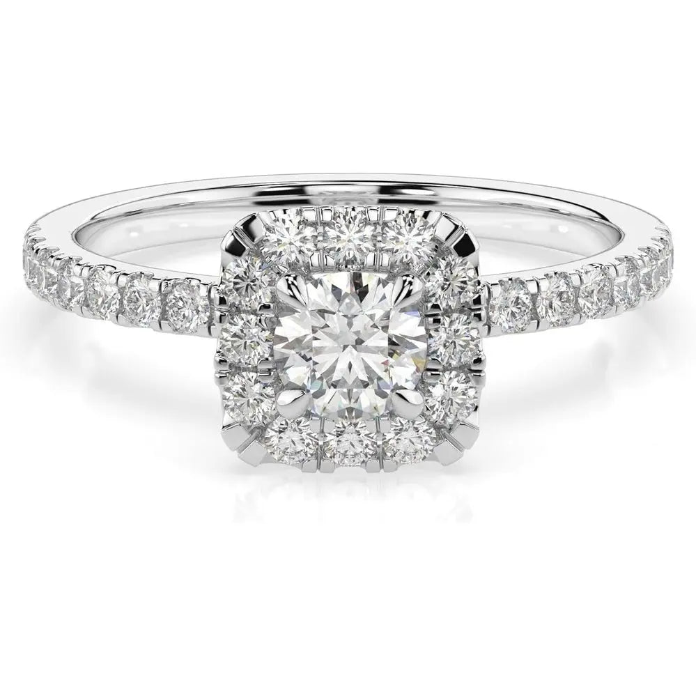 3 Carat Lab Grown Diamond Halo Engagement Ring - Future Jewelry