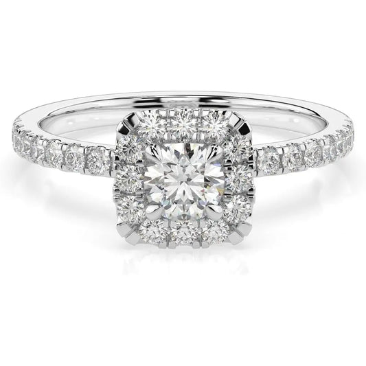 3 Carat Lab Grown Diamond Halo Engagement Ring - Future Jewelry