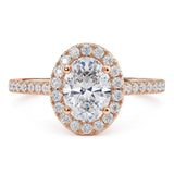 3 Carat Oval Lab Grown Diamond Solitaire Ring, 14K Yellow Gold