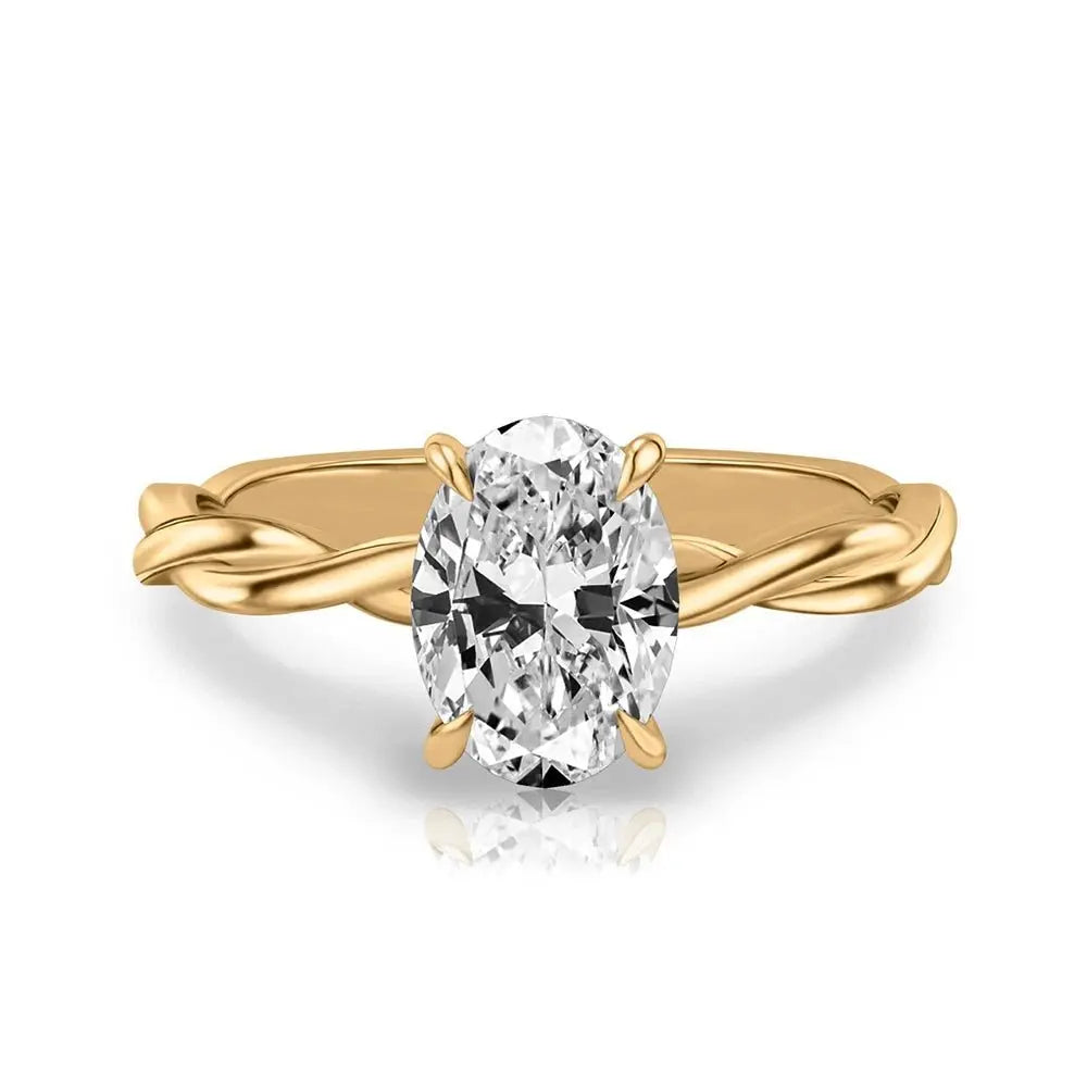3 Carat Lab Grown Diamond Ring in 18K Yellow Gold - Future Jewelry