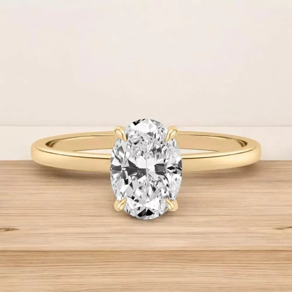 3 Carat Lab Grown Diamond Ring in 18K Yellow Gold - Future Jewelry