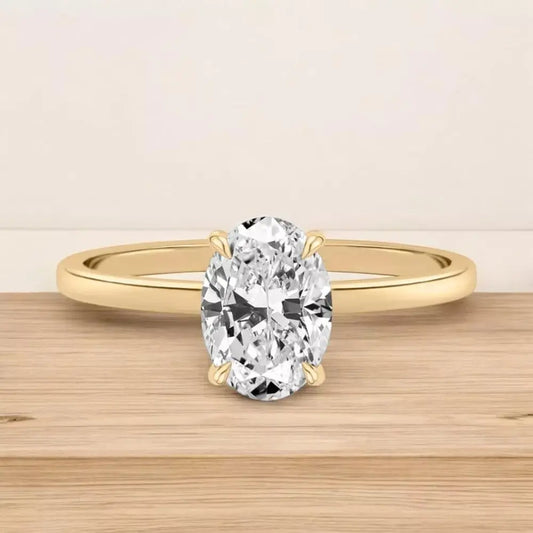 3 Carat Lab Grown Diamond Ring in 18K Yellow Gold - Future Jewelry