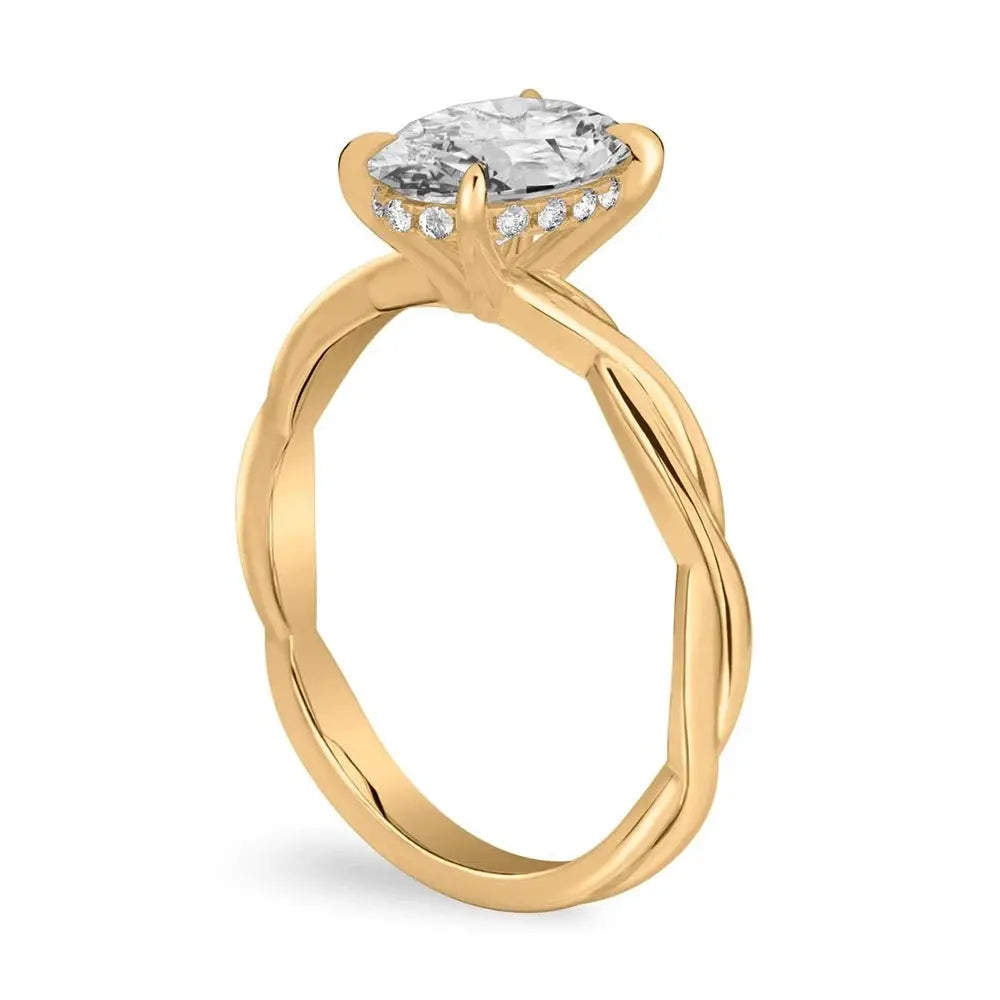 3 Carat Lab Grown Diamond Ring in 18K Yellow Gold - Future Jewelry