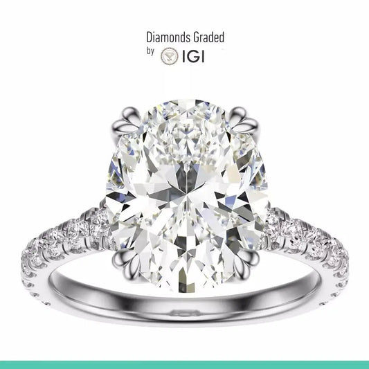 3 Carat Lab - Grown Oval Diamond Engagement Ring in 14K Rose Gold - Future Jewelry
