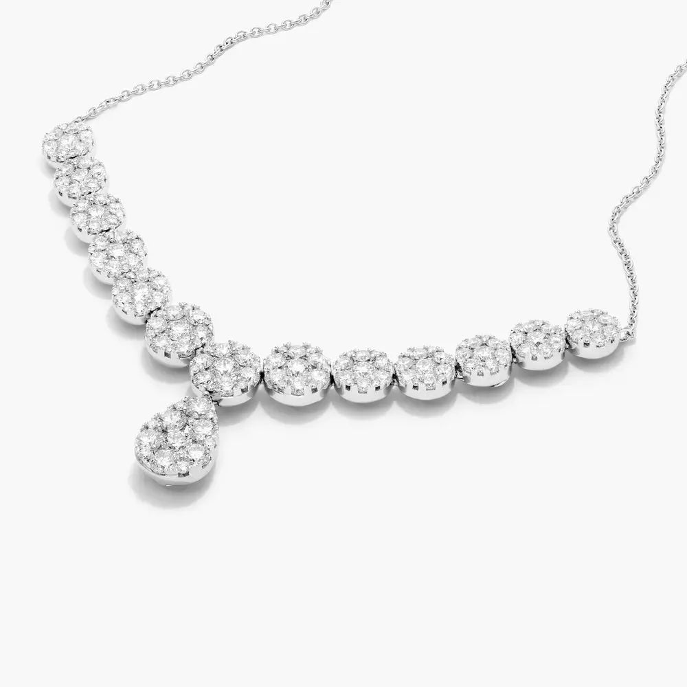3 Carat Mirage Lab Grown Diamond Necklace in 14K White Gold, detail view - Future Jewelry