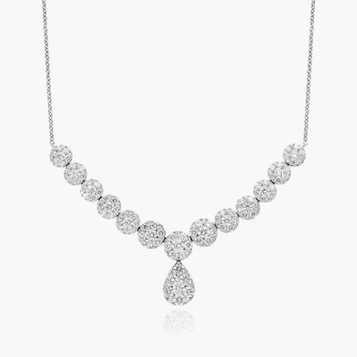 3 Carat Mirage Lab Grown Diamond Necklace, 14K White Gold