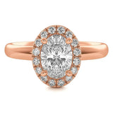 3 Carat Oval Halo Ring, 14K White Gold