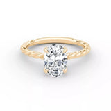 3 Carat Oval Lab Grown Diamond Engagement Ring, 14K Gold