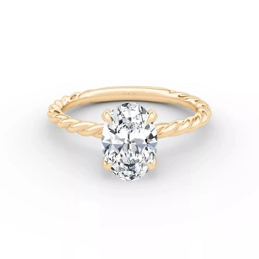 3 Carat Oval Lab Grown Diamond Engagement Ring in 14K Gold - Future Jewelry