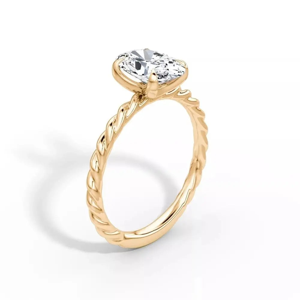 3 Carat Oval Lab Grown Diamond Engagement Ring in 14K Gold - Future Jewelry