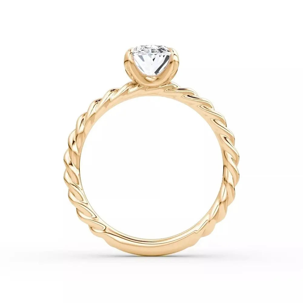 3 Carat Oval Lab Grown Diamond Engagement Ring in 14K Gold - Future Jewelry