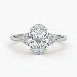 3 Carat Oval Lab Grown Diamond Engagement Ring, 14K Yellow Gold