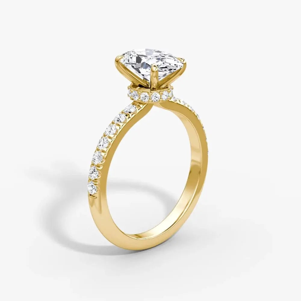 3 Carat Oval Lab Grown Diamond Ring IGI 14K Yellow Gold - Future Jewelry