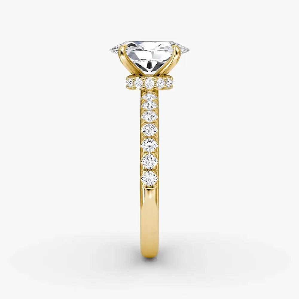 3 Carat Oval Lab Grown Diamond Ring IGI 14K Yellow Gold - Future Jewelry