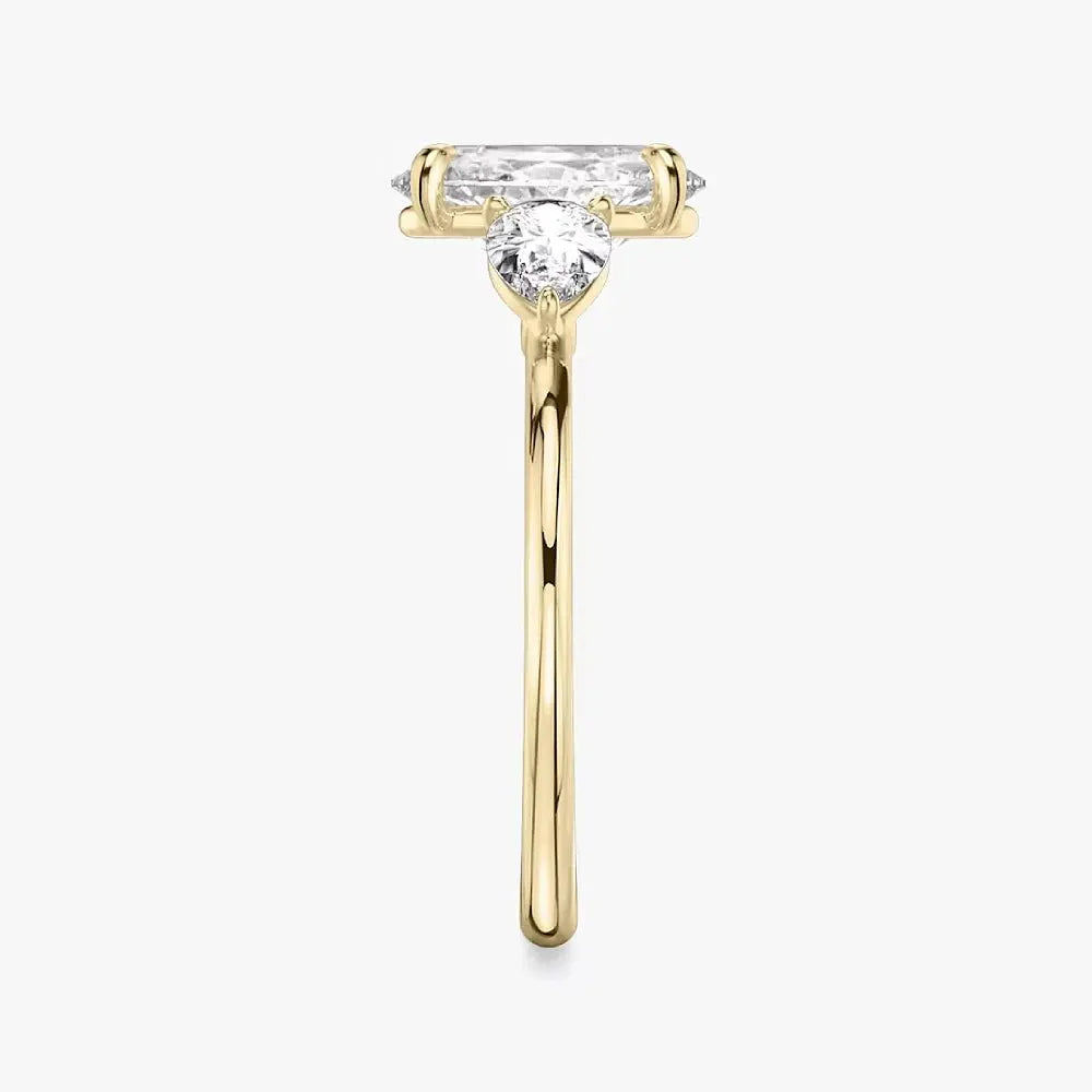 3 Carat Oval Lab Grown Diamond Ring IGI 18K Yellow Gold - Future Jewelry