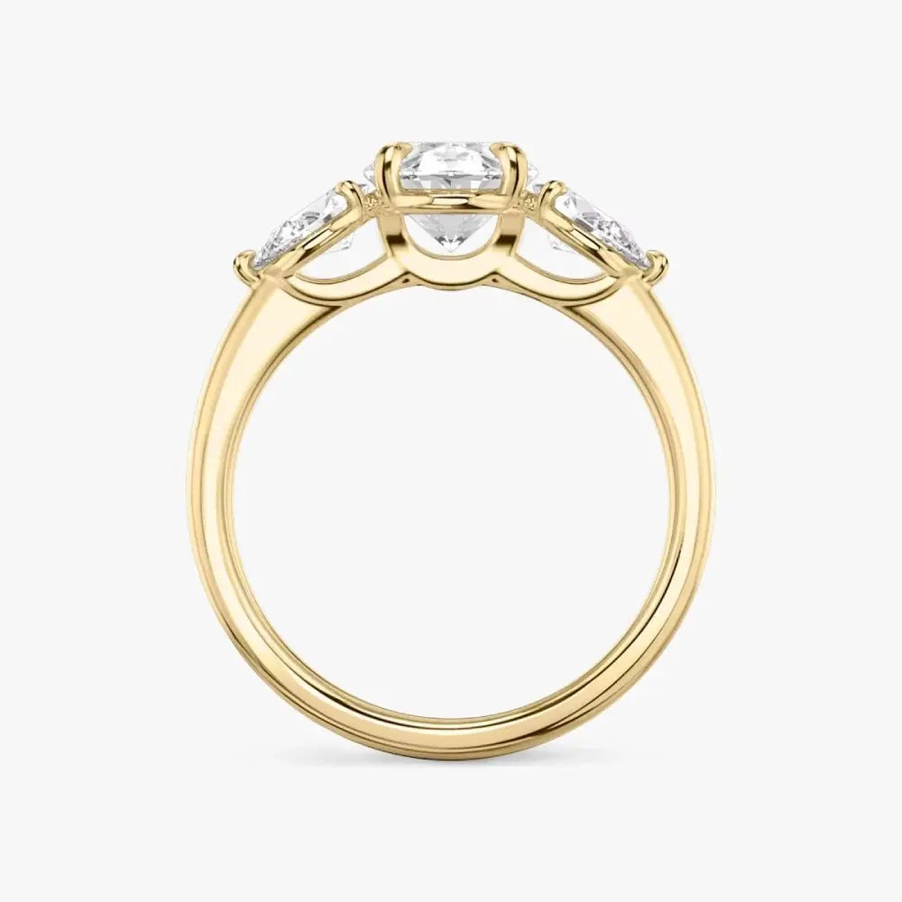 3 Carat Oval Lab Grown Diamond Ring IGI 18K Yellow Gold - Future Jewelry