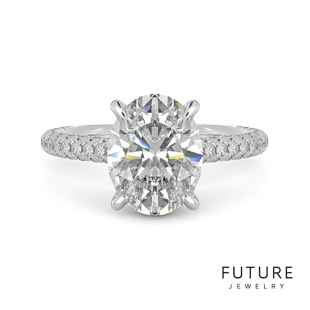 3 Carat Oval Lab Grown Diamond Rings - Future Jewelry