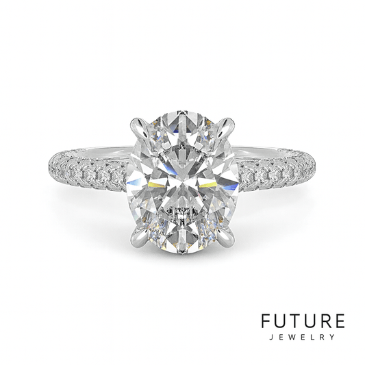 3 Carat Oval Lab Grown Diamond Rings - Future Jewelry