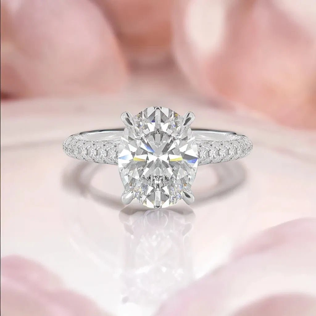 3 Carat Oval Lab Grown Diamond Rings - Future Jewelry