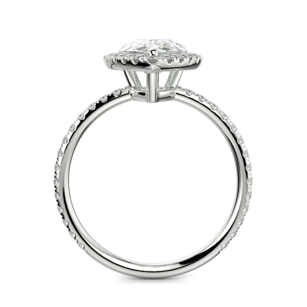3 Carat Pear Cut Diamond Ring VS2 D 14K White Gold - Future Jewelry