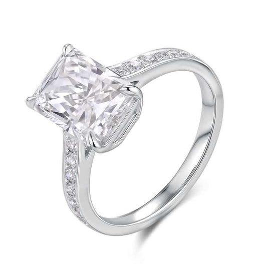 3 carat Radiant Cut Diamond Engagement Ring in 18K White Gold - Future Jewelry