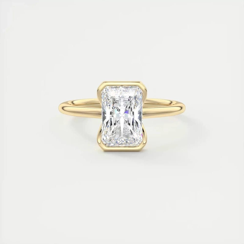 3 Carat Radiant - Cut Lab - Created Diamond Engagement Ring 14k Yellow Gold - Future Jewelry