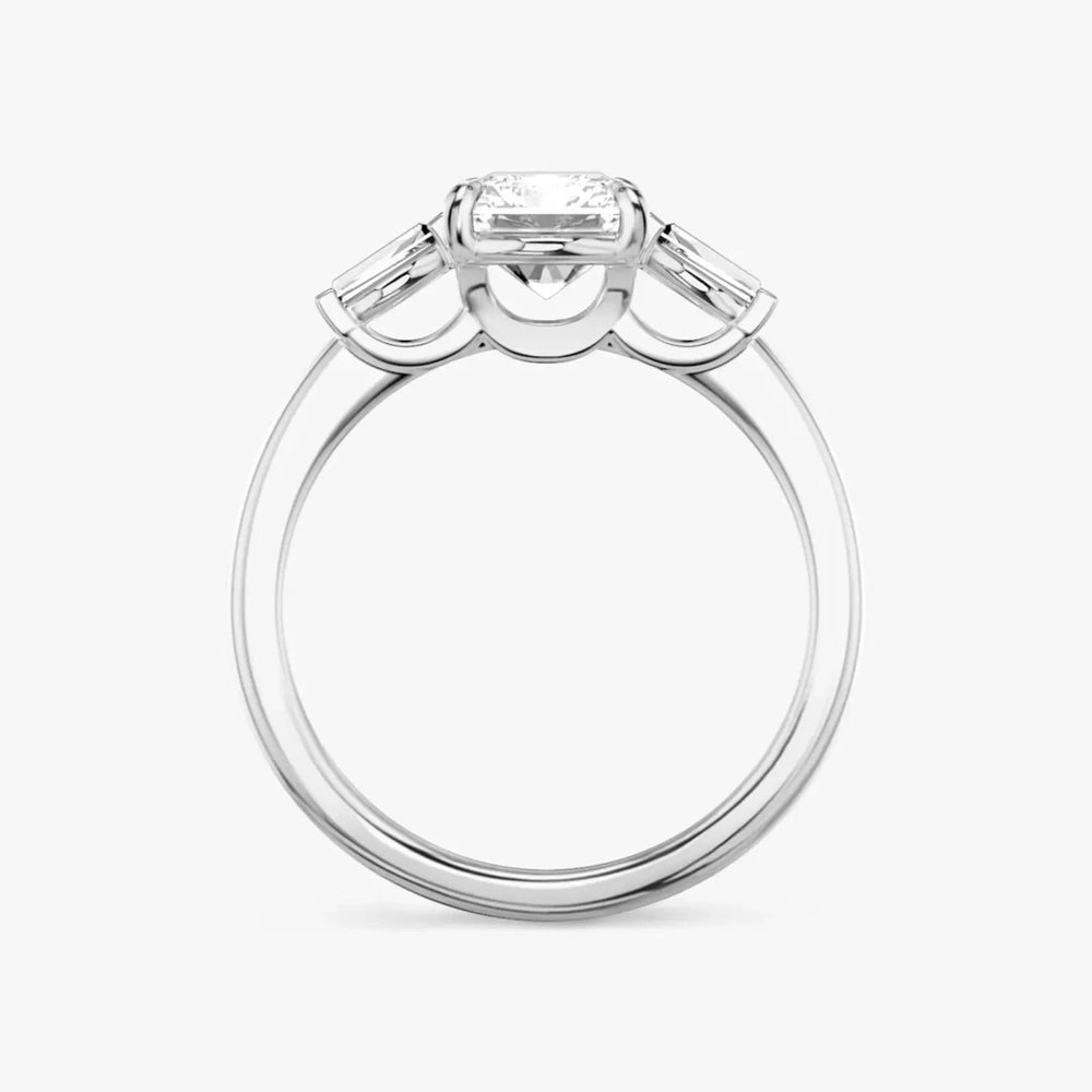 3 Carat Radiant Cut Lab - Created Diamond Three - Stone Engagement Ring in 14k White Gold - Future Jewelry