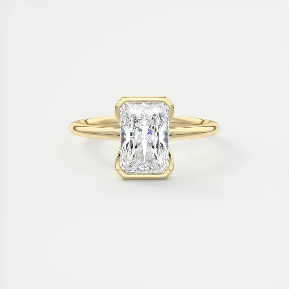 3 Carat Radiant Cut Lab Grown Diamond Engagement Ring in 14K Yellow Gold - Future Jewelry
