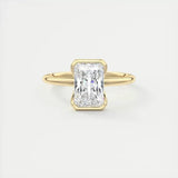 3 Carat Radiant Cut Lab Grown Diamond Engagement Ring, 14K Yellow Gold