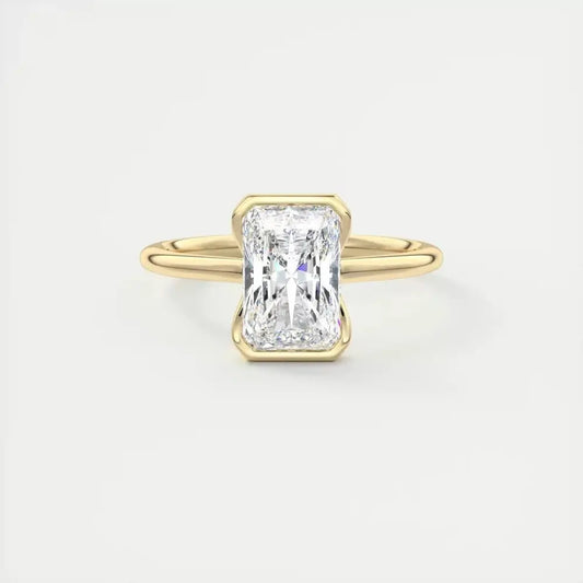 3 Carat Radiant Cut Lab Grown Diamond Engagement Ring in 14K Yellow Gold - Future Jewelry