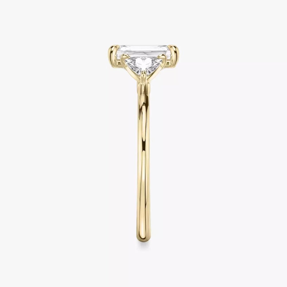 3 Carat Radiant - Cut Three - Stone Diamond 14k Yellow Gold Engagement Ring - Future Jewelry