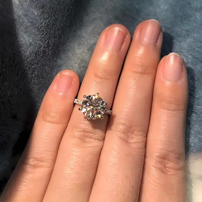 3 Carat Round Cut Lab Grown Diamond Engagement Ring in 14K White, Yellow, or Rose Gold, Certified - Future Jewelry