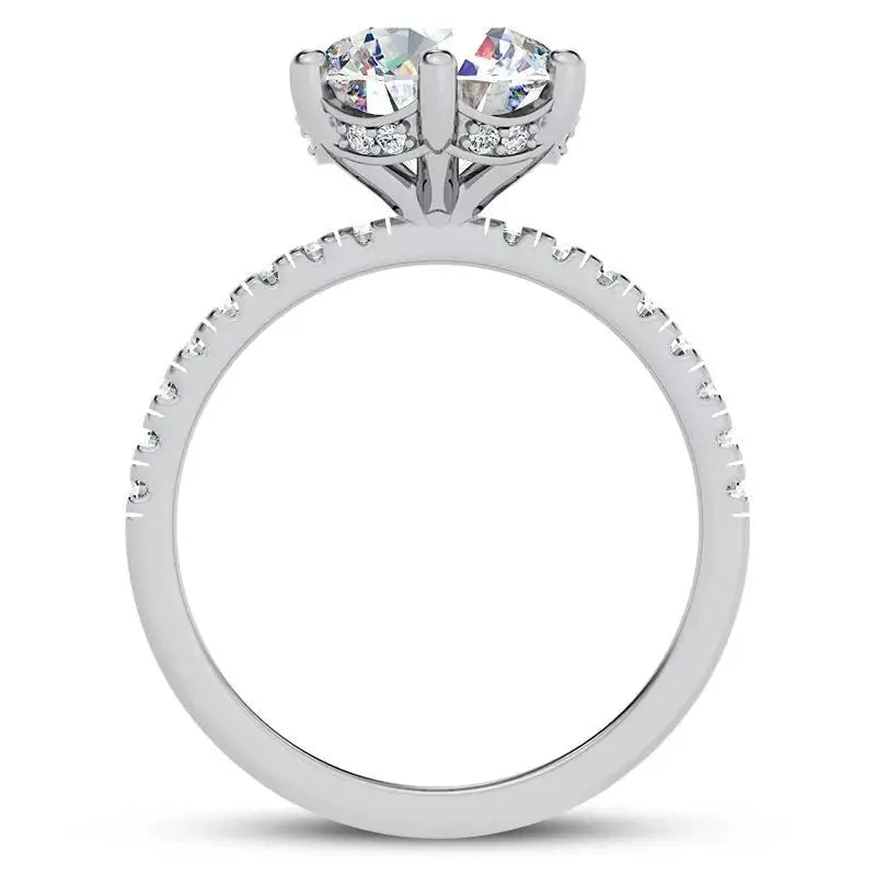 3 Carat Round Cut Lab Grown Diamond Engagement Ring in 14K White, Yellow, or Rose Gold, Certified - Future Jewelry