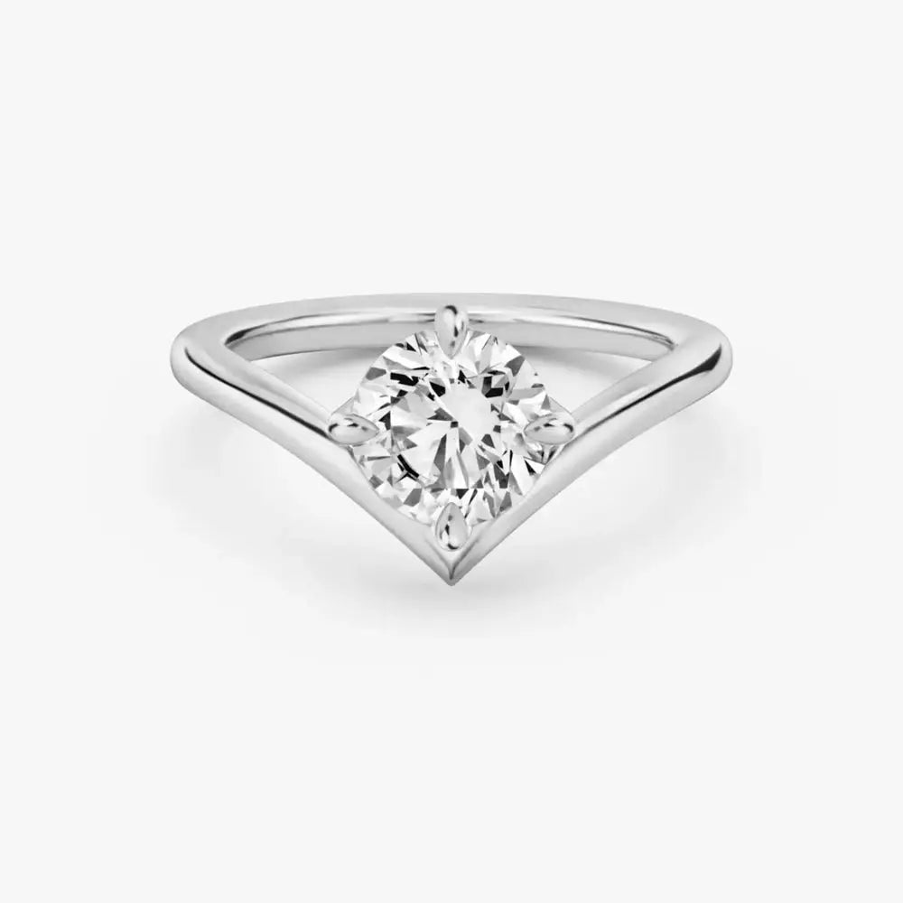 3 Carat Round Cut Lab Grown Diamond Solitaire Engagement Ring in 14K White Gold - Future Jewelry