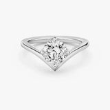 3 Carat Round Lab Grown Diamond Engagement Ring, 14K White Gold