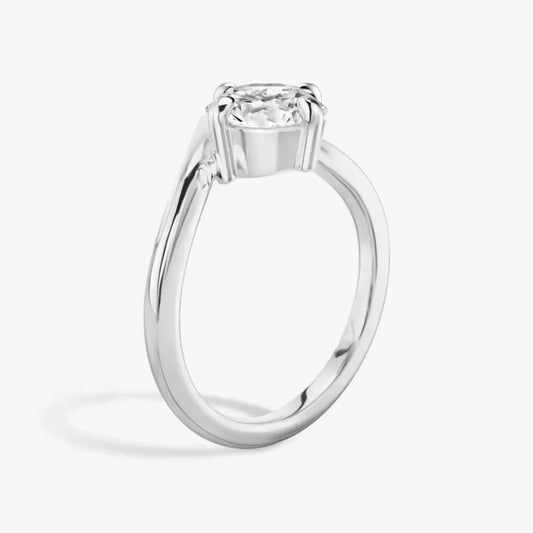 3 Carat Round Cut Lab Grown Diamond Solitaire Engagement Ring in 14K White Gold - Future Jewelry