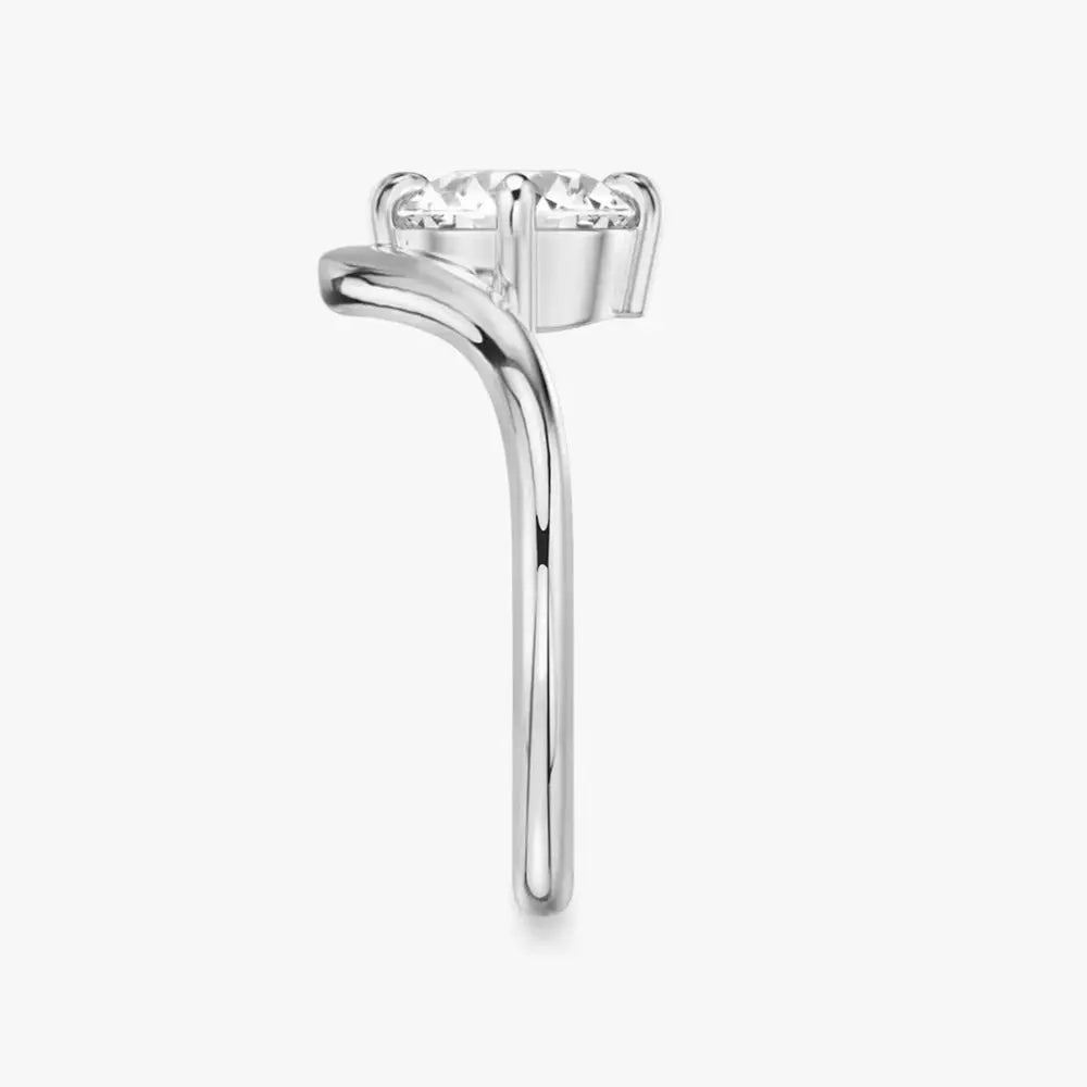 3 Carat Round Cut Lab Grown Diamond Solitaire Engagement Ring in 14K White Gold - Future Jewelry