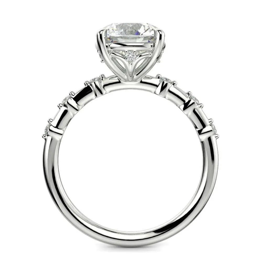 3 Carat Round Diamond Ring VS1 D 14K White Gold - Future Jewelry