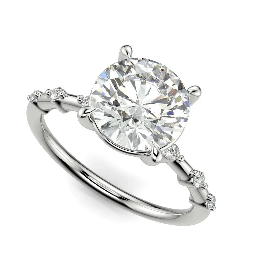 3 Carat Round Diamond Ring VS1 D 14K White Gold - Future Jewelry