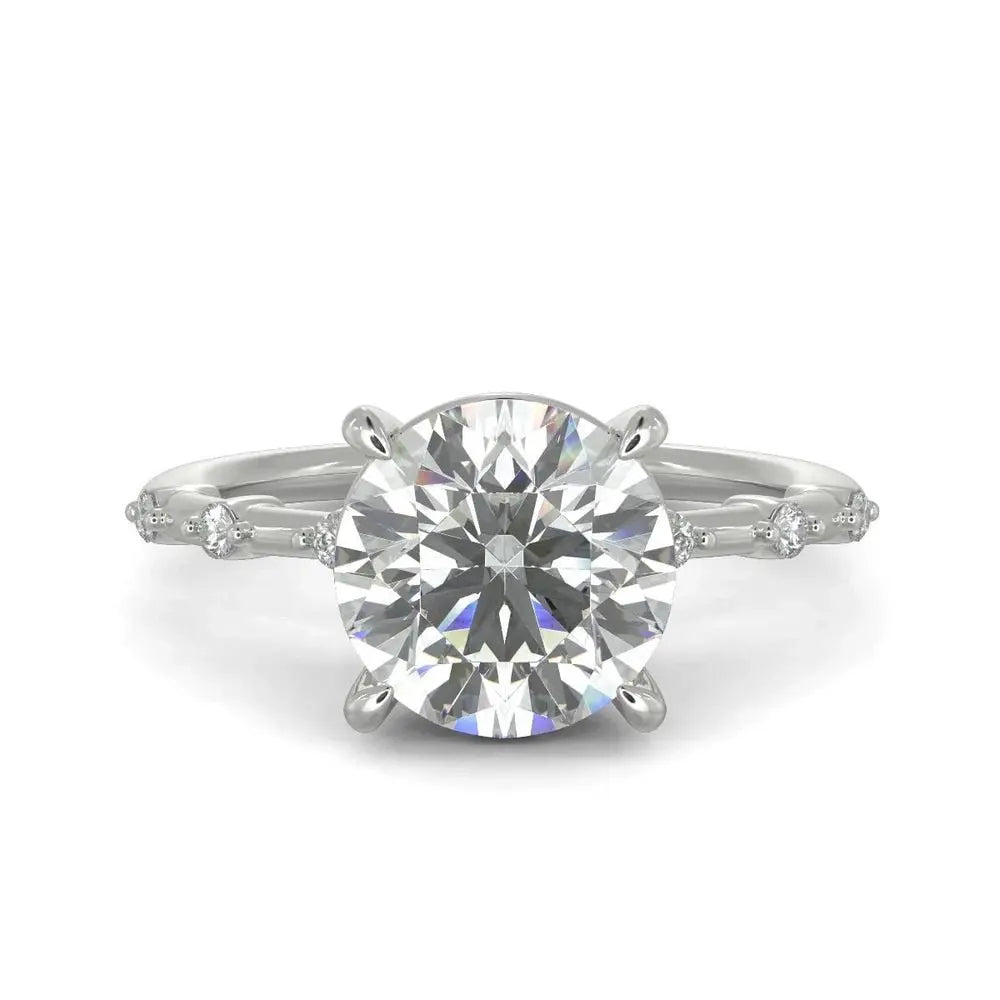 3 Carat Round Diamond Ring VS1 D 14K White Gold - Future Jewelry