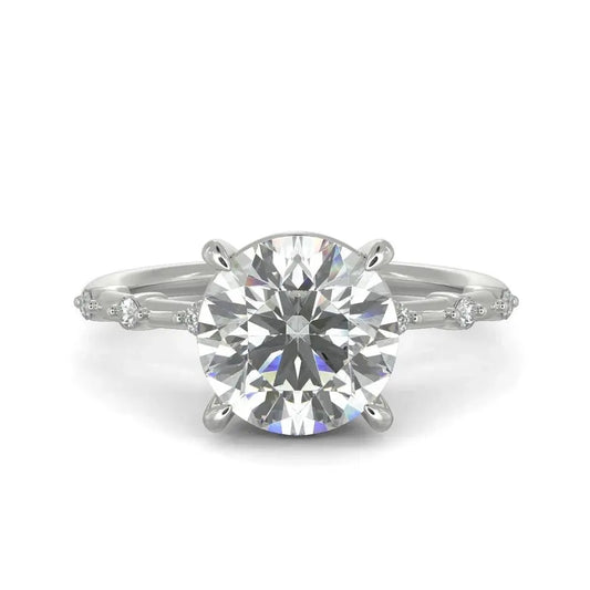 3 Carat Round Diamond Ring VS1 D 14K White Gold - Future Jewelry